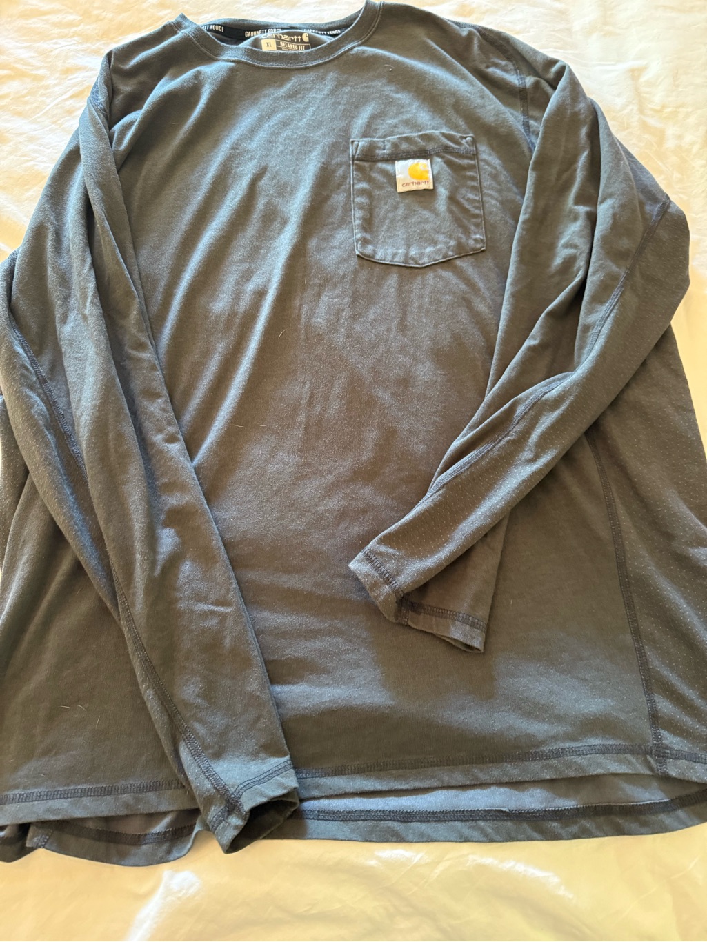 Carhartt Men's Long Sleeve Pocket Tee In Charcoal Gray